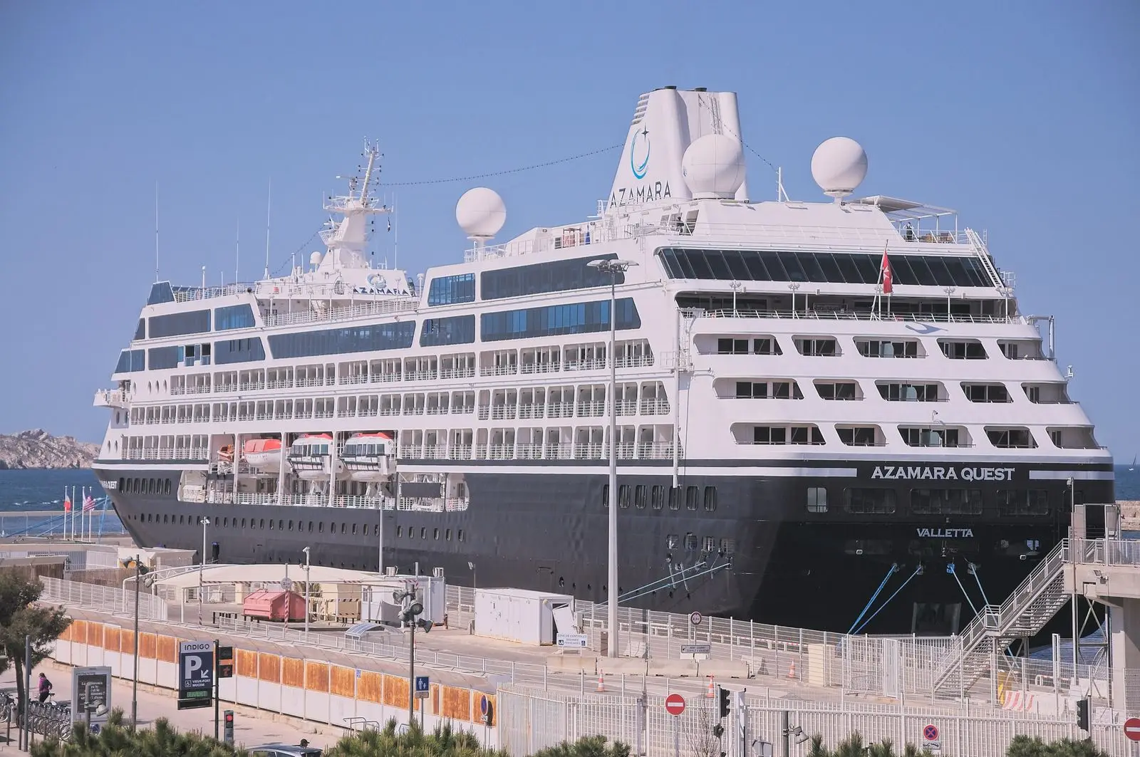 Azamara Quest alongside in Marseille in April 2022
