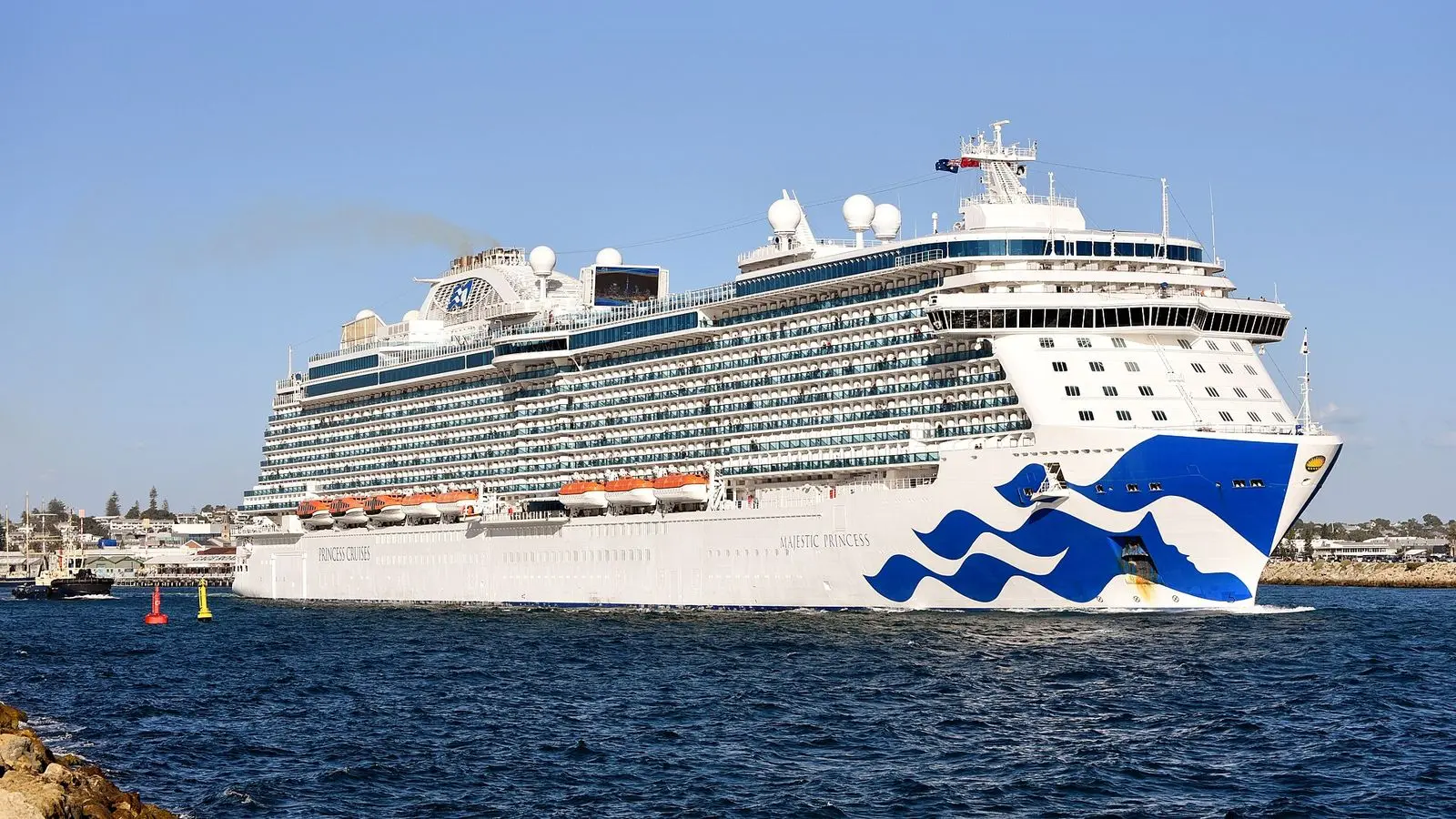 Majestic Princess leaving Fremantle, Western Australia, in March 2023