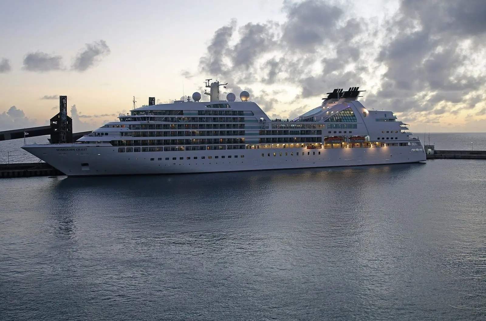 Seabourn Quest in the harbour of Bridgetown, Barbados, in 2014